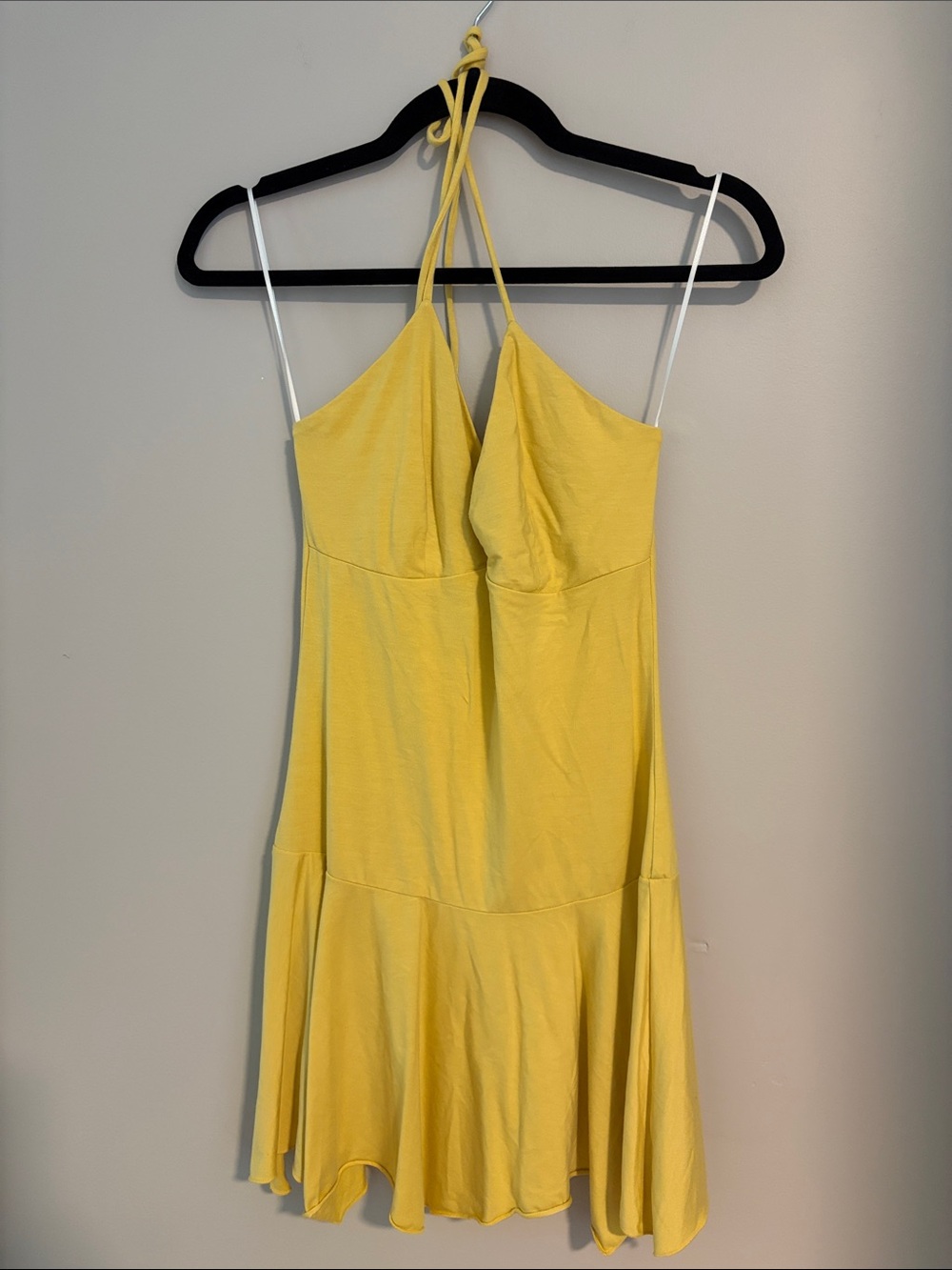 Reformation Yellow Halter Mini Dress